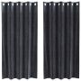 Cortinas Blackout  con ojales 2 pcs Gris Oscuro Terciopelo | Foro24.es | Tu tienda online para hogar, jardín y más Foro24.es