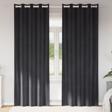 Cortinas Blackout  con Ojales 2 pcs Gris Oscuro Terciopelo | Foro24.es | Tu tienda online para hogar, jardín y más Foro24.es