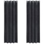 Cortinas Blackout  con Ojales 2 pcs Gris Oscuro Terciopelo | Foro24.es | Tu tienda online para hogar, jardín y más Foro24.es