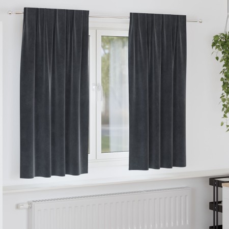 Cortinas Opacas con cinta superior 2 pcs Gris Oscuro Terciopelo von , Vorhänge und Gardinen - Ref: Foro24-4107229, Preis: 28,...