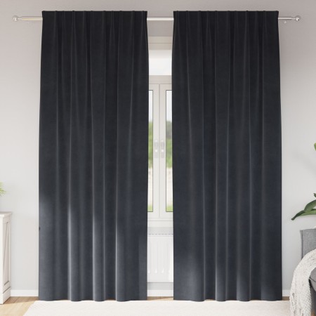 Cortinas Blackout  con cintas superiores 2 pcs de terciopelo gris oscuro | Foro24.es | Tu tienda online para hogar, jardín y más Foro24.es