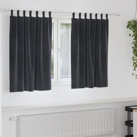 Cortinas Blackout con lazos de colgar 2 pcs gris