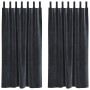 Cortinas Opacas  con Lazos de Colgar 2 pcs Gris Oscuro Terciopelo | Foro24.es | Tu tienda online para hogar, jardín y más Foro24.es
