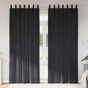 Cortinas Blackout con lazos de colgar 2 pcs Gris