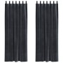 Cortinas Blackout  con lazos de colgar 2 pcs Gris oscuro terciopelo | Foro24.es | Tu tienda online para hogar, jardín y más Foro24.es
