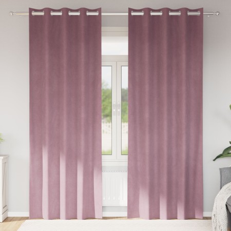 Cortinas Opacas  con Ojales 2 pcs Rosa Oscuro Terciopelo | Foro24.es | Tu tienda online para hogar, jardín y más Foro24.es