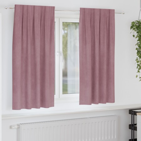Cortinas opacas con cinta superior 2 piezas de terciopelo rosa oscuro by , Curtains and curtains - Ref: Foro24-4107244, Price...