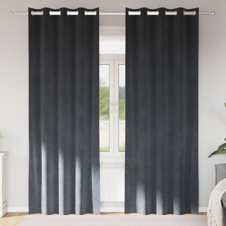 Cortinas Blackout  con ojales 2 pcs Gris Claro Terciopelo | Foro24.es | Tu tienda online para hogar, jardín y más Foro24.es