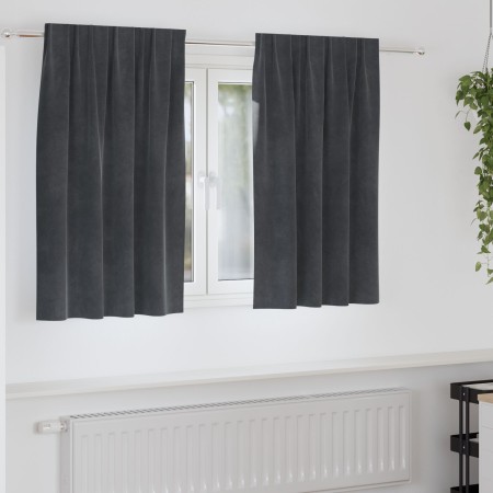 Cortinas Opacas  con Cinta Superior 2 piezas de Terciopelo Gris Claro | Foro24.es | Tu tienda online para hogar, jardín y más Foro24.es