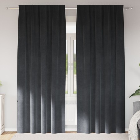 Cortinas Opacas  con Cinta Superior 2 pcs de Terciopelo Gris Claro | Foro24.es | Tu tienda online para hogar, jardín y más Foro24.es