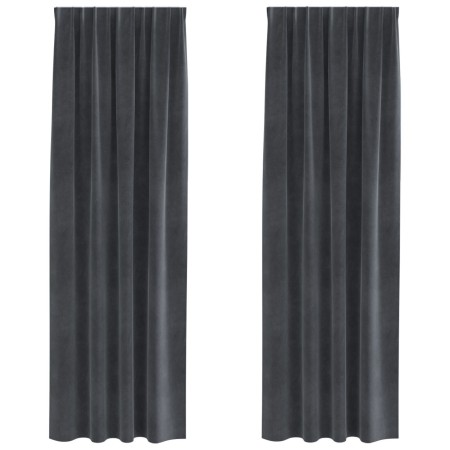 Cortinas Opacas con Cinta Superior 2 pcs de Terciopelo Gris Claro by , Curtains and curtains - Ref: Foro24-4107262, Price: 36...