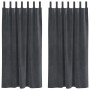 Cortinas Opacas con Lazos de Colgar 2 pcs de Terciopelo Gris Claro von , Vorhänge und Gardinen - Ref: Foro24-4107264, Preis: ...