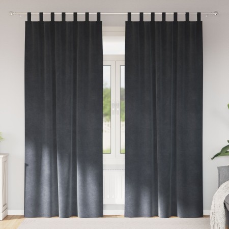 Cortinas Opacas  con lazos colgantes 2 pcs de terciopelo gris claro | Foro24.es | Tu tienda online para hogar, jardín y más Foro24.es
