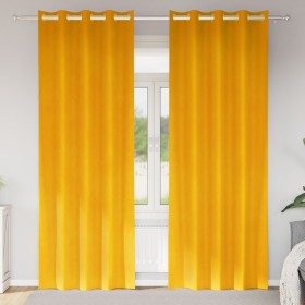 Cortinas Opacas de con Ojales 2 pcs Mostaza