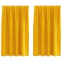 Cortinas Opacas  con cinta superior 2 piezas Amarillo Mostaza Terciopelo | Foro24.es | Tu tienda online para hogar, jardín y más Foro24.es