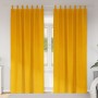 Cortinas opacas  con lazos de colgar 2 pcs Amarillo Mostaza Terciopelo | Foro24.es | Tu tienda online para hogar, jardín y más Foro24.es