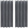 Cortinas Blackout con ojales 2 pcs de terciopelo gris claro by , Curtains and curtains - Ref: Foro24-4107284, Price: 30,79 €,...