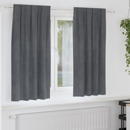 Cortinas Blackout de con cinta superior 2 pcs de terciopelo gris claro by , Curtains and curtains - Ref: Foro24-4107289, Pric...