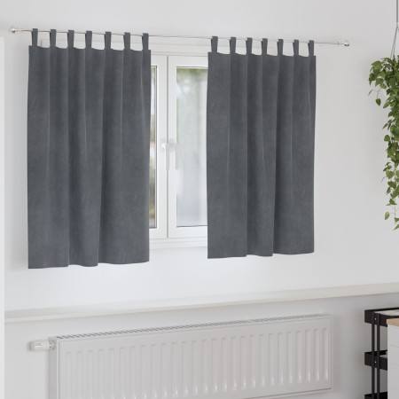 Cortinas Blackout de  con lazos de suspensión 2 pcs de terciopelo gris claro | Foro24.es | Tu tienda online para hogar, jardín y más Foro24.es