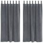 Cortinas Opacas  con Lazos de Colgar 2 pcs Gris Claro Super Ligero de Terciopelo | Foro24.es | Tu tienda online para hogar, jardín y más Foro24.es