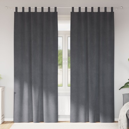 Cortinas Blackout  con lazos colgantes 2 pcs de terciopelo gris claro | Foro24.es | Tu tienda online para hogar, jardín y más Foro24.es