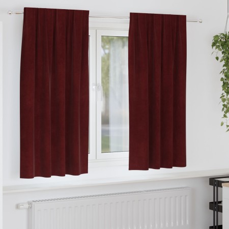 Cortinas opacas con cinta en la parte superior 2 pcs Rojo vino de terciopelo by , Curtains and curtains - Ref: Foro24-4107304...
