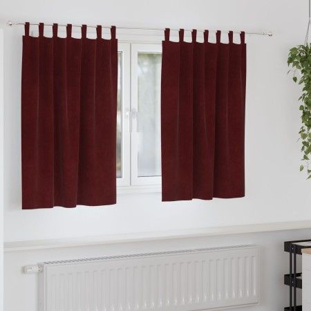 Cortinas Blackout  con lazos de colgar 2 pcs Terciopelo Borgoña | Foro24.es | Tu tienda online para hogar, jardín y más Foro24.es