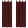 Cortinas Opacas  con Lazos de Colgado 2 pcs Rojo Vino Terciopelo | Foro24.es | Tu tienda online para hogar, jardín y más Foro24.es