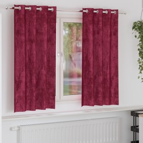 Cortinas de 2 piezas con Ojales Rojo Vino 175x140