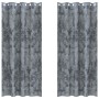 Cortinas de Terciopelo 2 pcs con Ojales Gris Plata 225x140 cm | Foro24.es | Tu tienda online para hogar, jardín y más Foro24.es