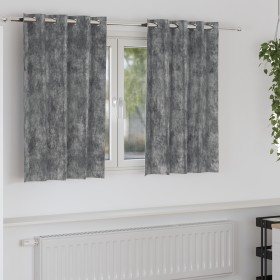 Cortinas 2 pcs con Ojales Grises 140x140 cm