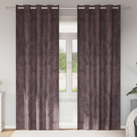 Cortinas de Terciopelo Marrón 2 pcs con Ojales 245x140 cm | Foro24.es | Tu tienda online para hogar, jardín y más Foro24.es