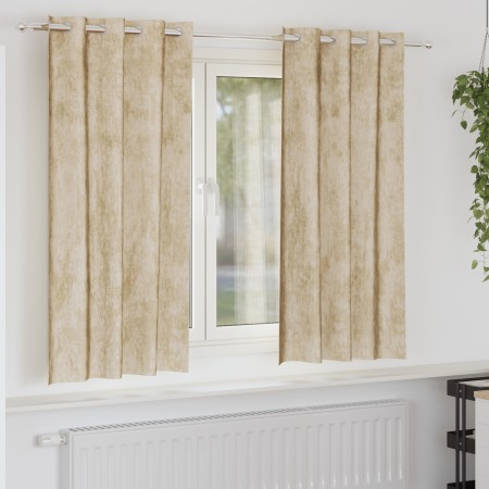 Cortinas de Terciopelo 2 pcs con Ojales Crema 175x140 cm | Foro24.es | Tu tienda online para hogar, jardín y más Foro24.es
