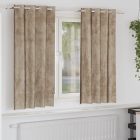 Cortinas de Terciopelo Champagne Poliéster 140 x