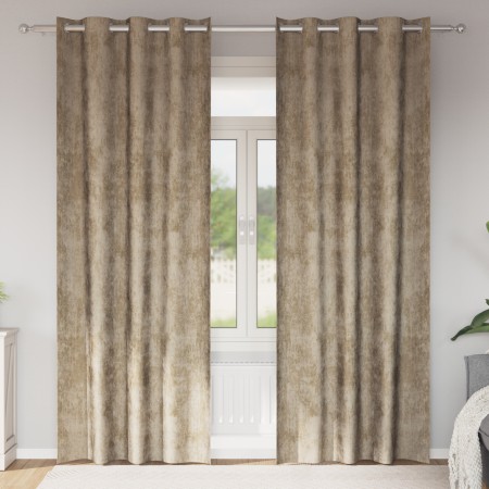 Cortinas de terciopelo 2 pcs con ojales champán 225x140 cm | Foro24.es | Tu tienda online para hogar, jardín y más Foro24.es