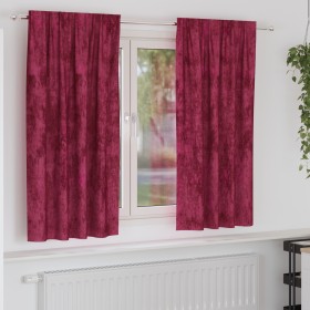 Cortinas de 2 pcs con Ojetes Borgoña 175x140 cm