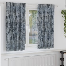 Cortinas 2 piezas con Ojetes Gris Plata 175x140 cm