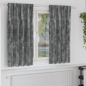 Cortinas 2 pcs con Ojetes Gris 175x140 cm