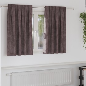 Cortinas 2 pcs con Ojetes Marrón 140x140 cm