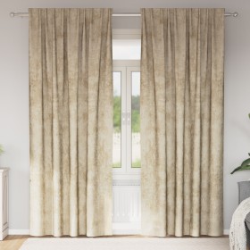 Cortinas 2 pcs con Ojetes Crema 245x140 cm