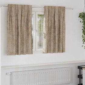 Cortinas de Terciopelo 2 pcs con Ojetes Champán