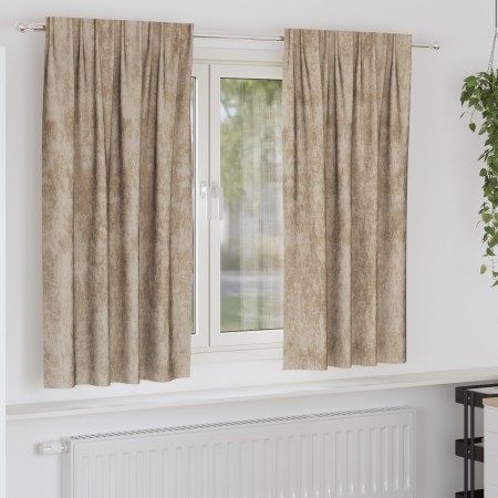 Cortinas de Terciopelo 2 pcs con Ojetes Champagne 175x140 cm | Foro24.es | Tu tienda online para hogar, jardín y más Foro24.es