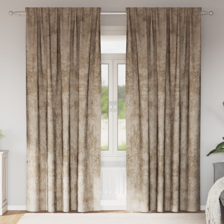 Cortinas de terciopelo 2 pcs con Ojetes Champagne 225x140 cm | Foro24.es | Tu tienda online para hogar, jardín y más Foro24.es