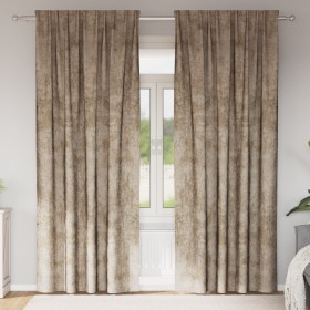 Cortinas de Terciopelo 2 pcs con Ojales Champagne