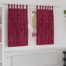 Cortinas de Terciopelo Burdeos Poliéster 140 x