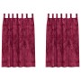 Cortinas de Terciopelo 2 piezas con Ojetes Vino Rojo 175x140 cm | Foro24.es | Tu tienda online para hogar, jardín y más Foro24.es