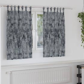 Cortinas de Terciopelo 2 pcs con Ojetes Gris