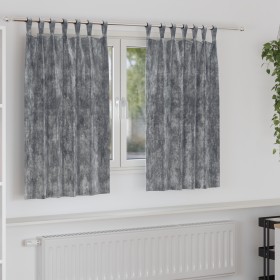 Cortinas de 2 pcs con Ojetes Grises 140x140 cm