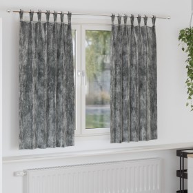 Cortinas de Terciopelo 2 pcs con Ojetes Grises