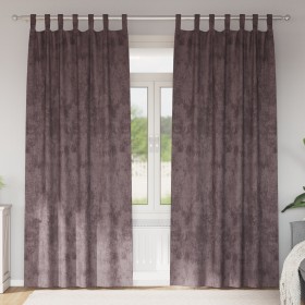 Cortinas 2 pcs con Ojales Marrón 245x140 cm
